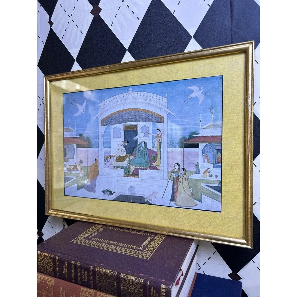Vintage Framed Indian‎ Pahari Nala Damayanti 15